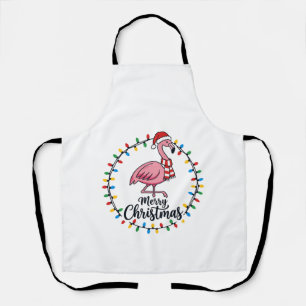 Tablier Lumières de Noël Flamant Rose Fêtes