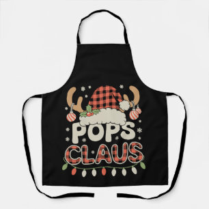 Tablier Lumières de Noël Pops Claus Rouge Plaid Buffalo No