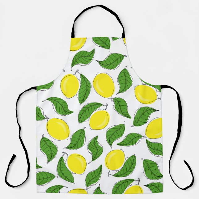 Tablier Lumineux citrons vert Feuille Motif (Recto)