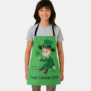 Tablier Lutin de dessin animé mignon avec trèfle et arc-en