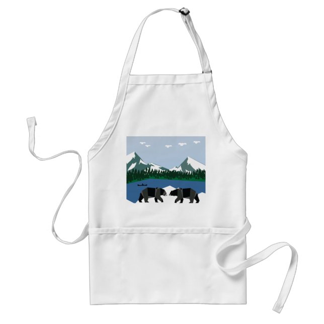 Tablier Lutte pour le territoire d'ours (Devant)