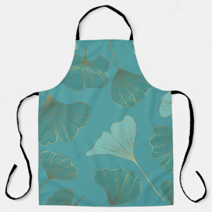 Tablier Luxueux or Ginkgo, papier peint vintage.