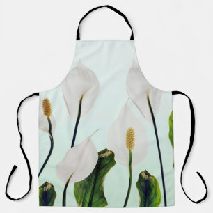 Tablier Lys Blancs Fleurs Bleu sans joint