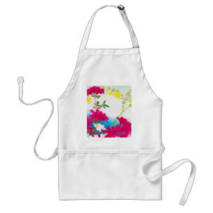 Tablier Lys japonais - magenta, bleu jaune