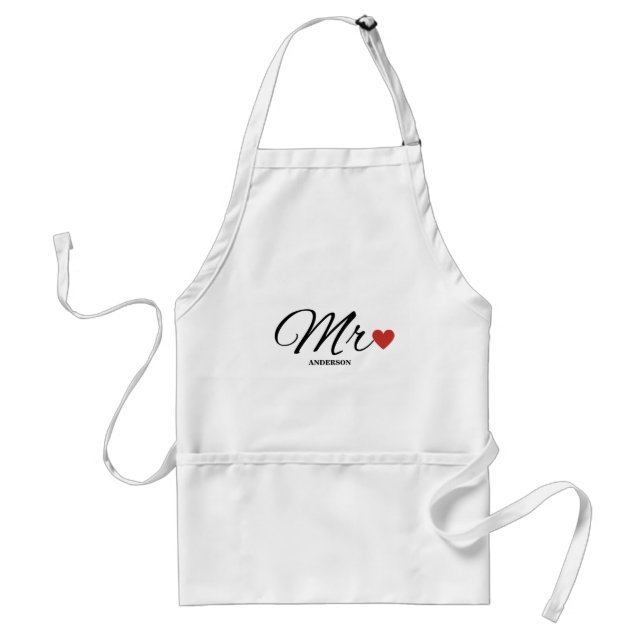 Tablier M. Couples personnalisés Nom Adulte Apron (Devant)