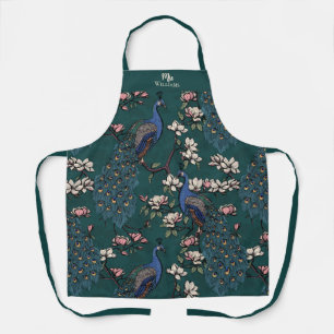 Tablier M. et Mme Floral Peacock Turquoise