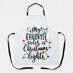 Tablier Ma couleur préférée est Santa Claus les lumières d