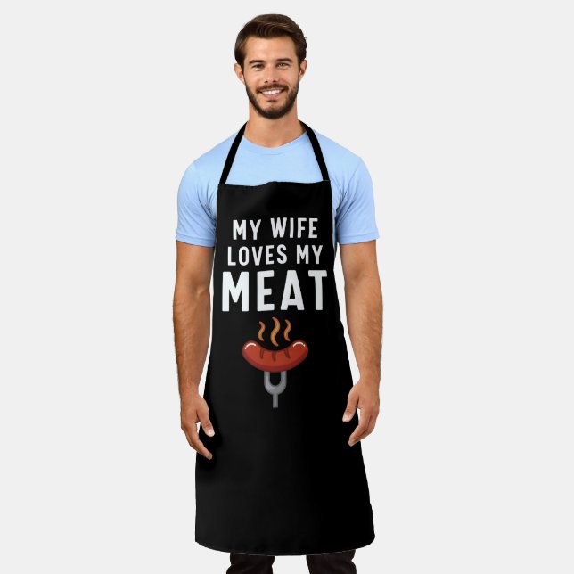 Tablier Ma femme aime ma viande Funny BBQ (Porté)