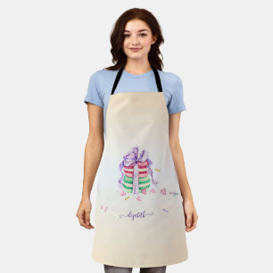 Tablier Macarons aquarelles tendance cool 