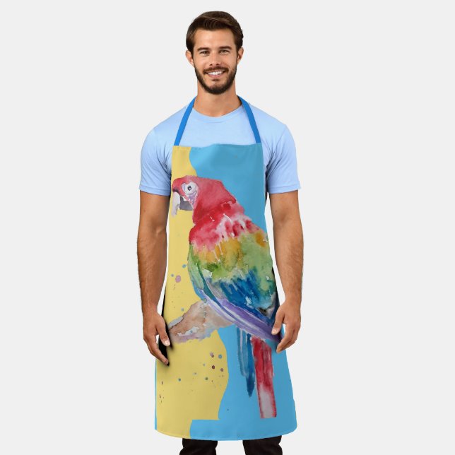 Tablier Macaws Macaw Parrot Mens Nom personnalisable Apron (Porté)