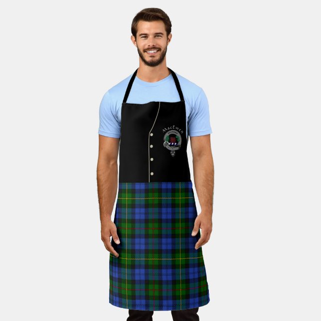 Tablier MacEwen Clan Badge & Tartan Kilt Apron (Porté)