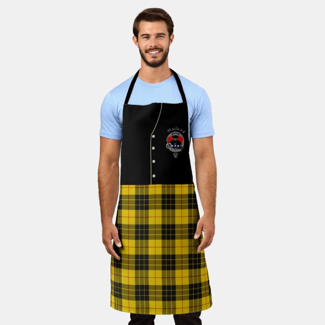Tablier Macleod Clan Badge & Tartan Kilt Apron (Porté)