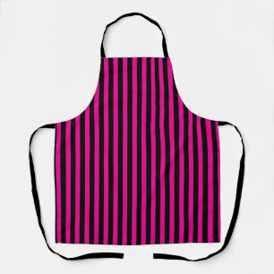 Tablier Magenta rose chaud classique et bandes verticales