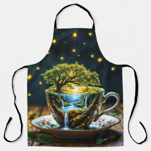 Tablier Magic teacup paysage fantastique nature