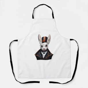 Tablier Magicien Effrayé Tiré D'Un Rabbit De Chapeau Haut