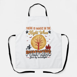 Tablier Magie dans la Nuit Halloween Citrouilles Design Vi