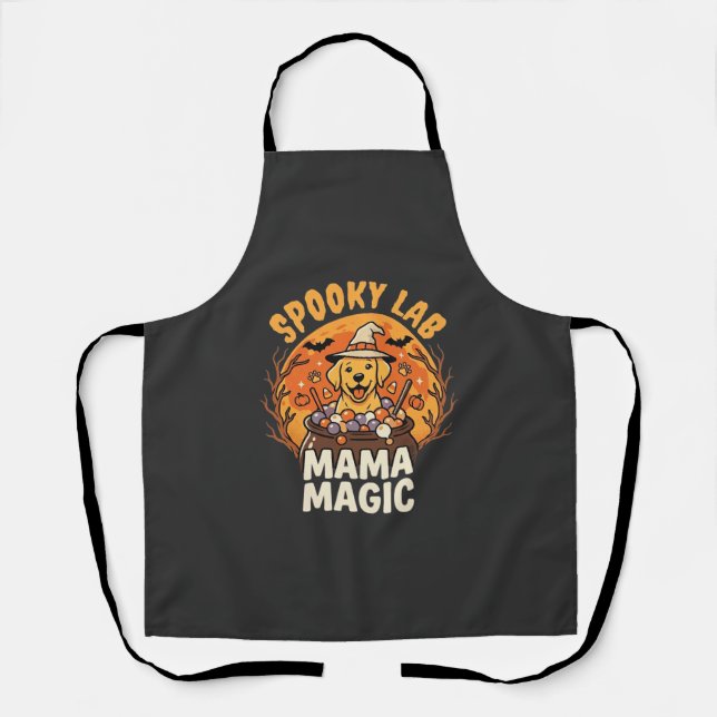 Tablier Magie de maman Labrador Halloween (Recto)
