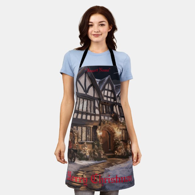 Tablier Magie de Noël rustique (Porté)