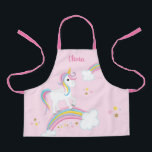 Tablier Magique Arc-en-ciel Unicorne rose Personnalisé Enf<br><div class="desc">Ce joli tablier pour enfants à licorne rose présente un design amusant avec des étoiles et des arcs-en-ciel. Personnalisez avec son nom pour faire un cadeau amusant pour une fille!</div>