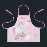 Tablier Magique Arc-en-ciel Unicorne rose Personnalisé Enf<br><div class="desc">Ce joli tablier pour enfants à licorne rose présente un design amusant avec des étoiles et des arcs-en-ciel. Personnalisez avec son nom pour faire un cadeau amusant pour une fille!</div>