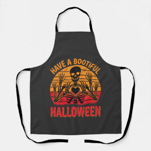 Tablier Magnifique cœur de squelette d'Halloween Rétro Cou