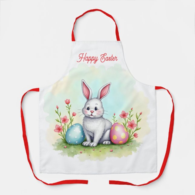 Tablier Magnifique Collection de Lapin de Pâques Mignon (Recto)
