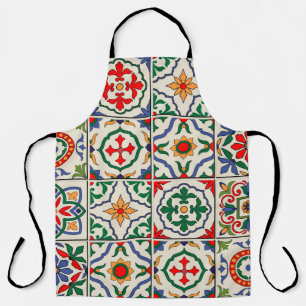 Tablier Magnifique sans couture motif blanc coloré marocai