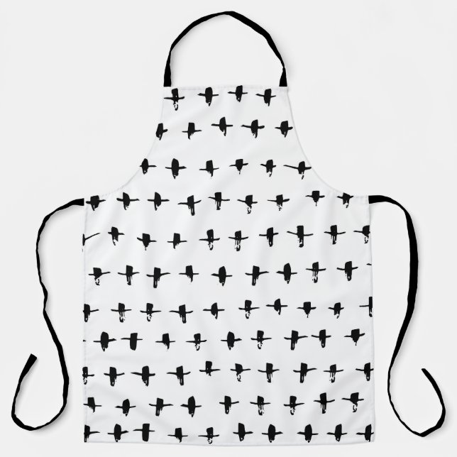 Tablier Main de croix noires dessinée géométrique (Recto)
