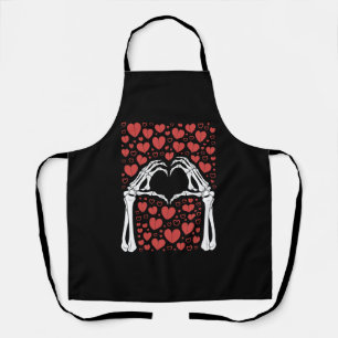 Tablier Main de squelette cœur Saint-Valentin Amour drôle
