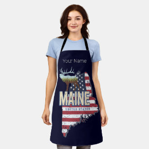 Tablier Maine State États-Unis Carte Vintage USA Souvenir