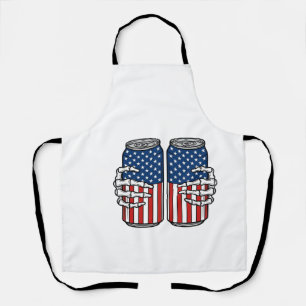 Tablier Mains de squelette patriotiques vintage tenant des