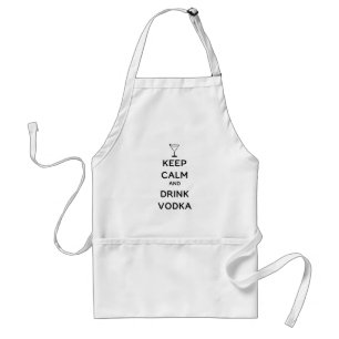 Tablier Maintenez vodka calme et de boissons