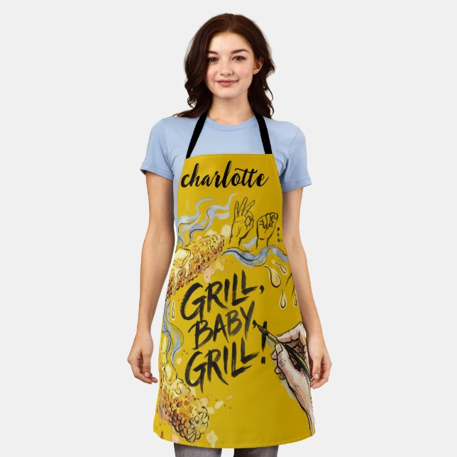 Tablier Maïs sur l'épi - Conception de BBQ et de maïs pers (Porté)