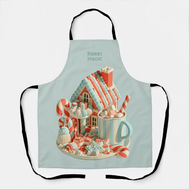 Tablier Maison de bonbons 3D Pastel Magie Sucrée (Recto)