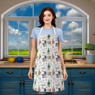 Tablier Maison de ferme gnomes de Noël scandi