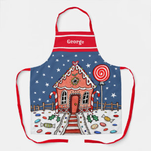 Tablier Maison de pain d'épices de Noël personnalisée