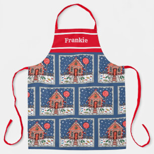 Tablier Maison de pain d'épices de Noël personnalisée