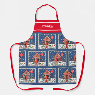 Tablier Maison de pain d'épices de Noël personnalisée