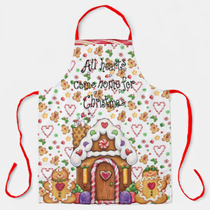 Tablier Maison de pain d'épices et pain d'épice Coeurs d