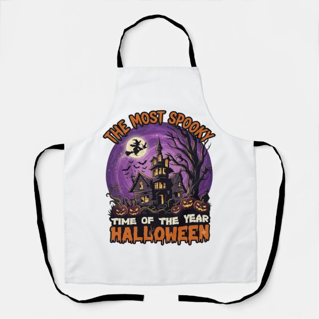 Tablier Maison hantée de Halloween la plus effrayante Sorc (Recto)