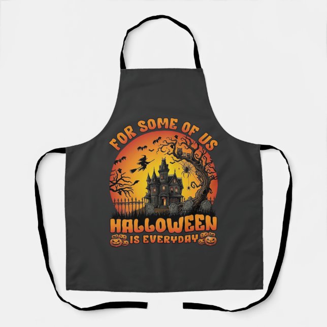 Tablier Maison Hantée De Tous Les Jours Halloween Sorcière (Recto)