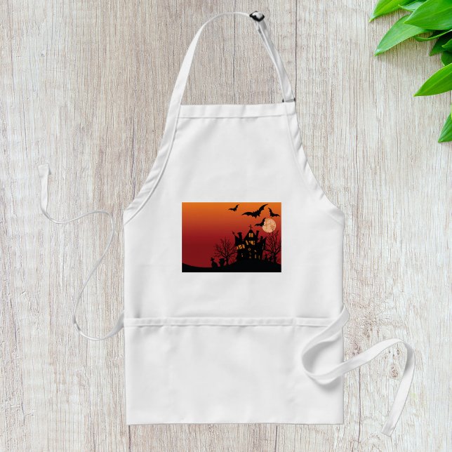 Tablier Maison Hantée éffrayante Halloween nuit (Créateur téléchargé)