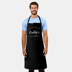 Tablier Maison noire faite avec la cuisine de Love Daddy's