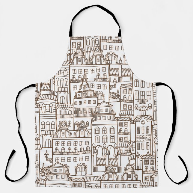 Tablier Maisons vintages : Architectural Seamless Motif. (Recto)