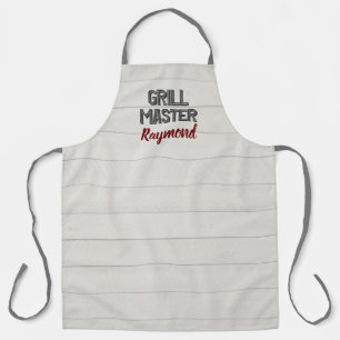 Tablier Maître de barbecue Grill Plats de bois gris rusti