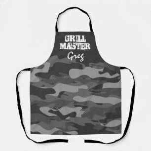 Tablier Maître de grill de camouflage de l'armée noir et b
