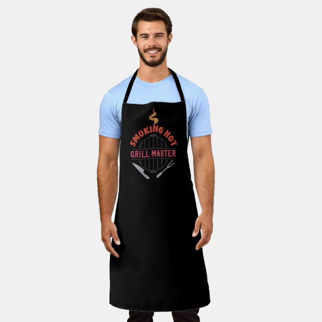 Tablier Maître du Grill Fumée Noire BBQ Très Chaud (Porté)