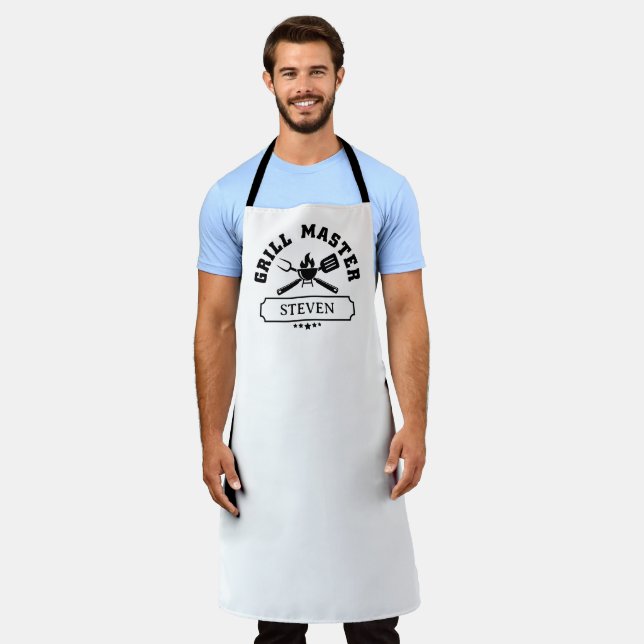 Tablier Maître du Grill Nom Personnalisé (Porté)