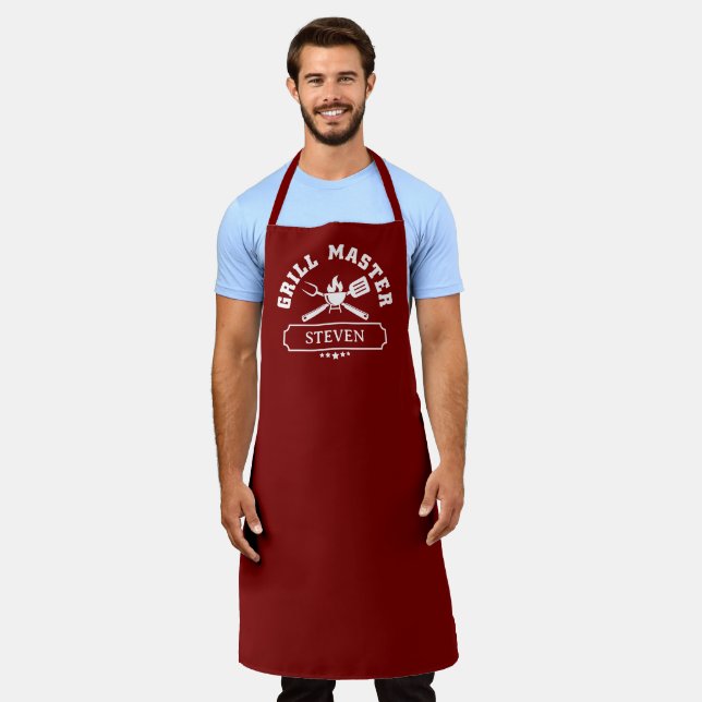 Tablier Maître du Grill Personnalisé (Porté)