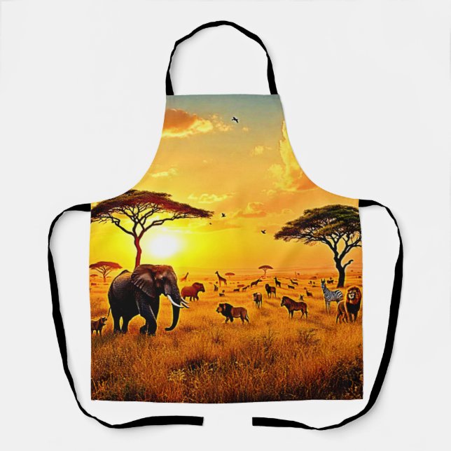 Tablier Majesté Safari Coucher de Soleil Africain Design (Recto)